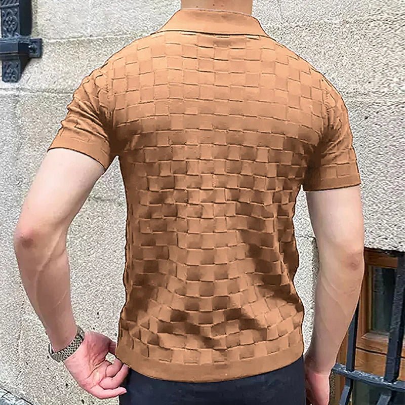 Vintage classy knitted checked polo shirt - GoSobiShop Boutique