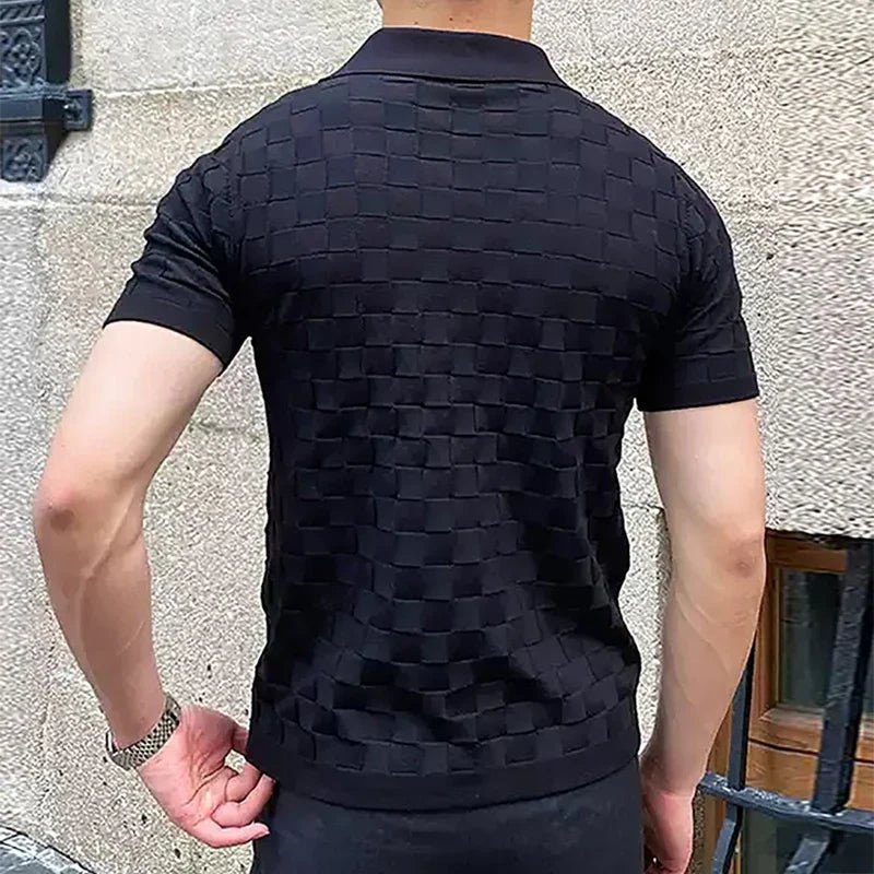 Vintage classy knitted checked polo shirt - GoSobiShop Boutique
