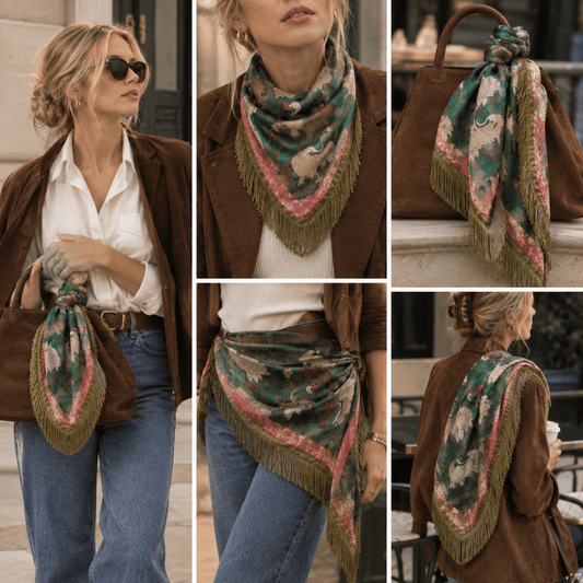 Vintage Tassel Satin Scarf - GoSobiShop Boutique