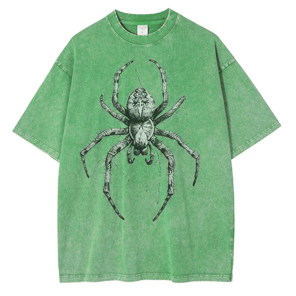 Vintage washed spider Hand Drawn Graphic oversized tees - GoSobiShop Boutique