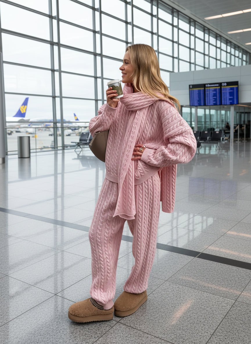 Winter oversized wide knit trousers loungewear. - GoSobiShop Boutique