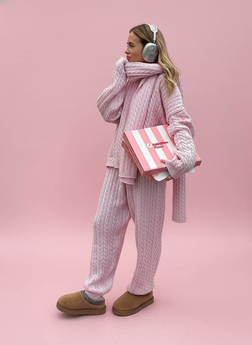 Winter oversized wide knit trousers loungewear. - GoSobiShop Boutique