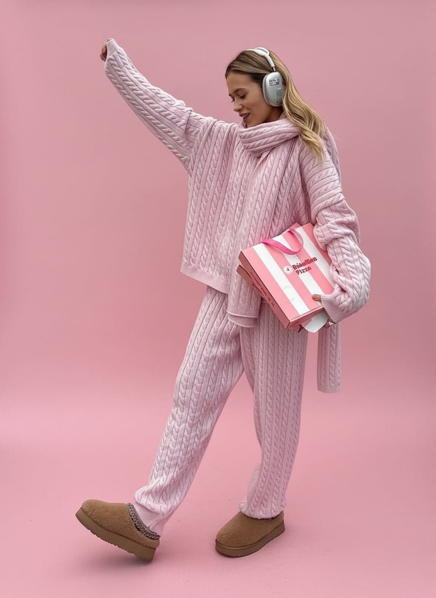 Winter oversized wide knit trousers loungewear. - GoSobiShop Boutique