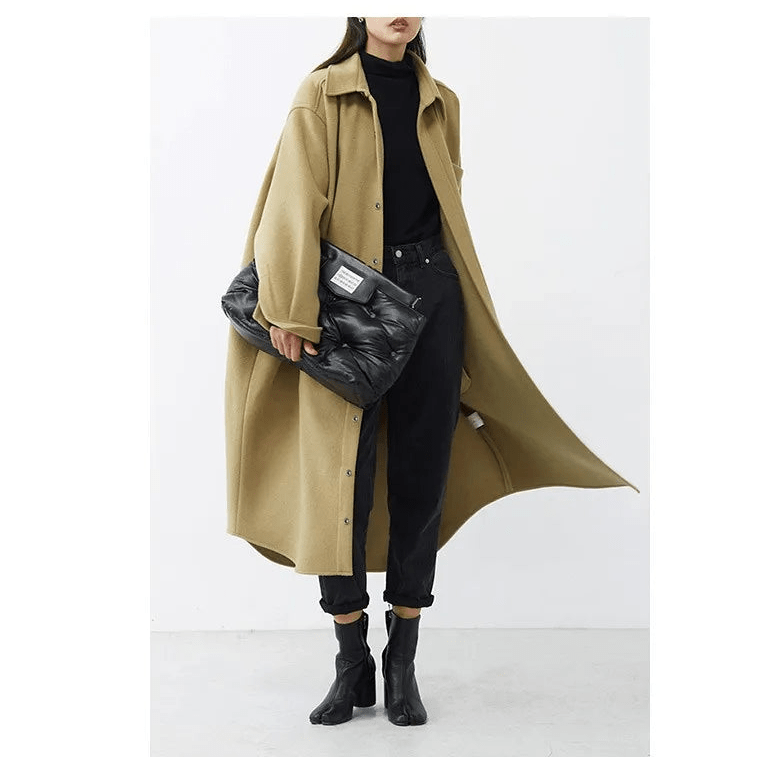 Wool camel coat trench coat. - GoSobiShop Boutique
