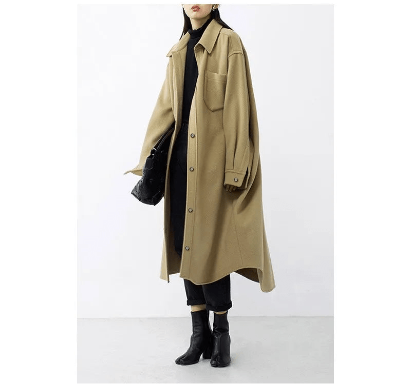 Wool camel coat trench coat. - GoSobiShop Boutique