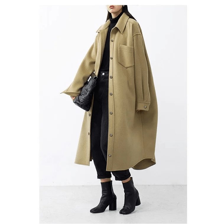 Wool camel coat trench coat. - GoSobiShop Boutique