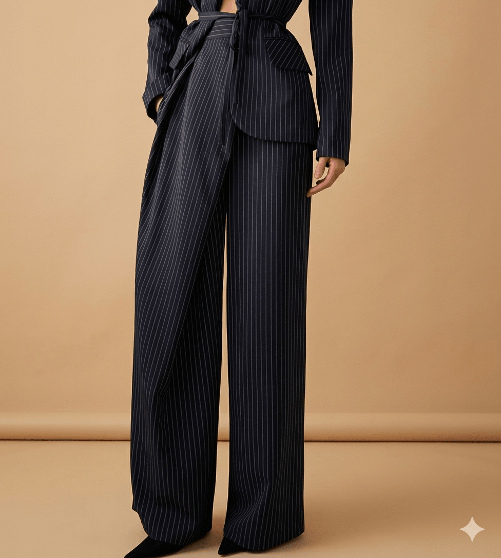 Zartota Trafalgar pinstripe Blazer with tailored trousers set. - GoSobiShop Boutique