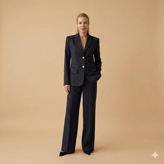 Zartota Trafalgar pinstripe Blazer with tailored trousers set. - GoSobiShop Boutique
