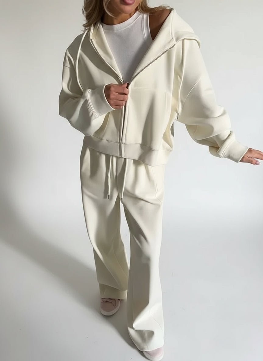 Zipper sweatshirt and sweatpants 2 piece set loungewear. - GoSobiShop Boutique