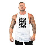 Men gym sweat t-shirt  no pain no gain hoodie sleeveless hoodie workout wear tank top vest
