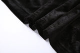 Ladies classy Long Sleeve Party Mesh velvet black Mini Dress