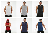 Men sleeveless hoodie t-shirt gym shirt men fitness shirt